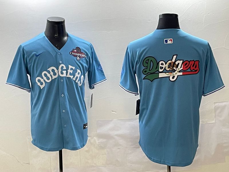 Men Los Angeles Dodgers Blank Light Blue Throwback Game 2025 Nike MLB Jersey style 4->los angeles dodgers->MLB Jersey